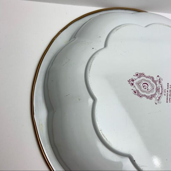 Vintage MCM Daher Orange Floral Circle Tin Plate - Picture 4 of 8